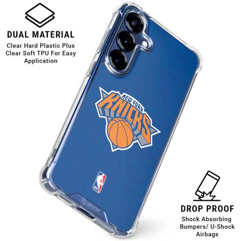 NBA New York Knicks Distressed Galaxy S25 Clear Case